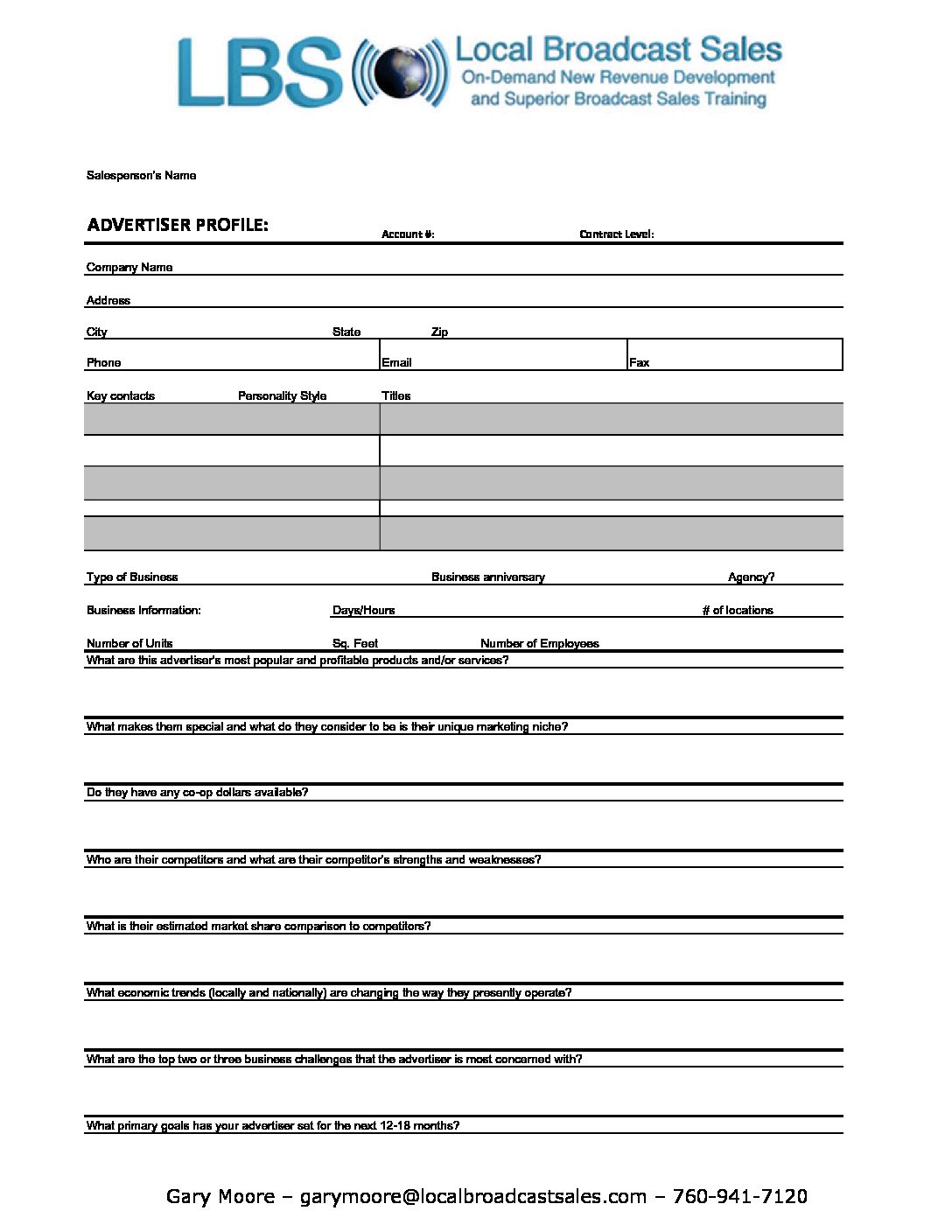 LBS Advertiser Profile