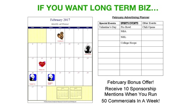 Using a Calendar to Write More Long Term Business Local Broadcast Sales