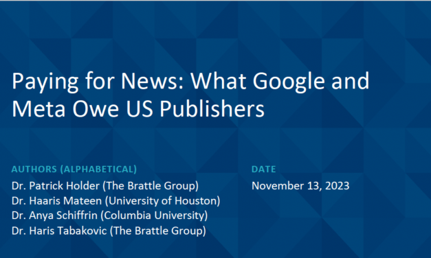 Paying for News: Google and Meta Owe US Publishers $11.9-$13.9 Billion each year