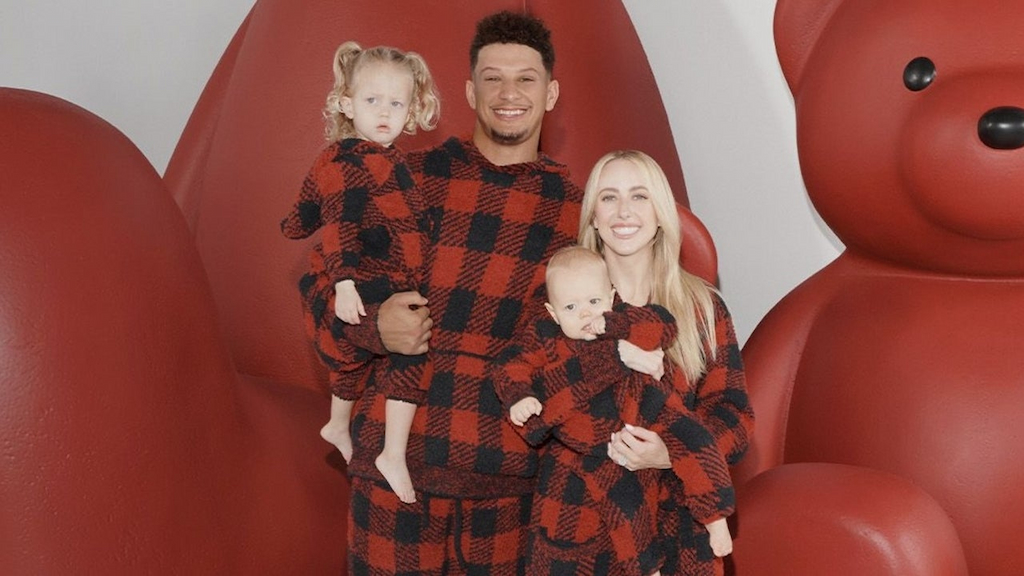 SKIMS 2023 Holiday Collection: Patrick Mahomes and Family Show Off New Holiday PJs, Slippers and More