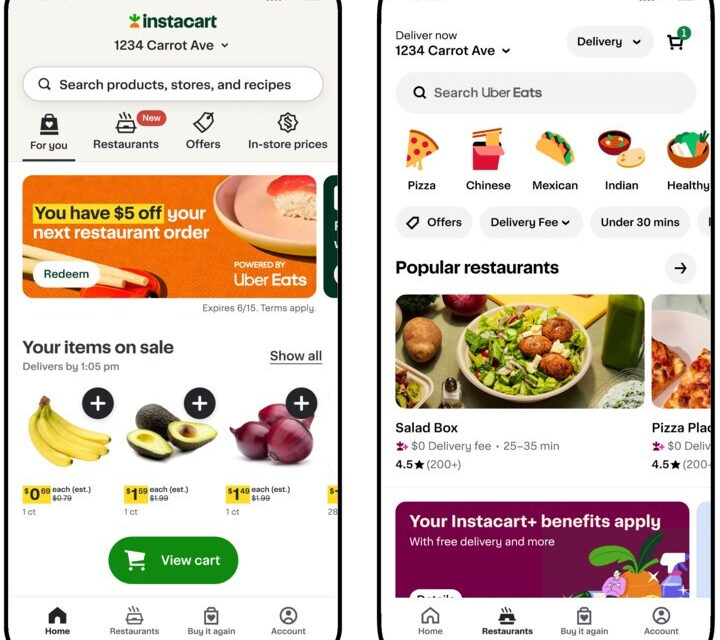 Instacart, Uber Eats Forge Groundbreaking Partnership to Revolutionize Food Delivery