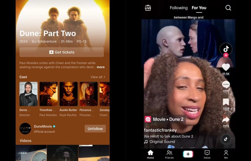 TikTok Launches ‘Spotlight’ to Let Entertainment Marketers Tap Into Fan Content; Warner Bros. Touts Results of ‘Dune 2’ Campaign