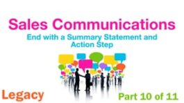 Sales Communications: End with a Summary Statement and Action Step