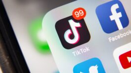 TikTok and Facebook application  on screen Apple iPhone XR